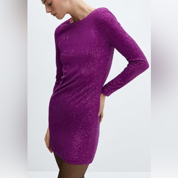 Mango Dresses & Skirts - Sequin shoulder pads dress